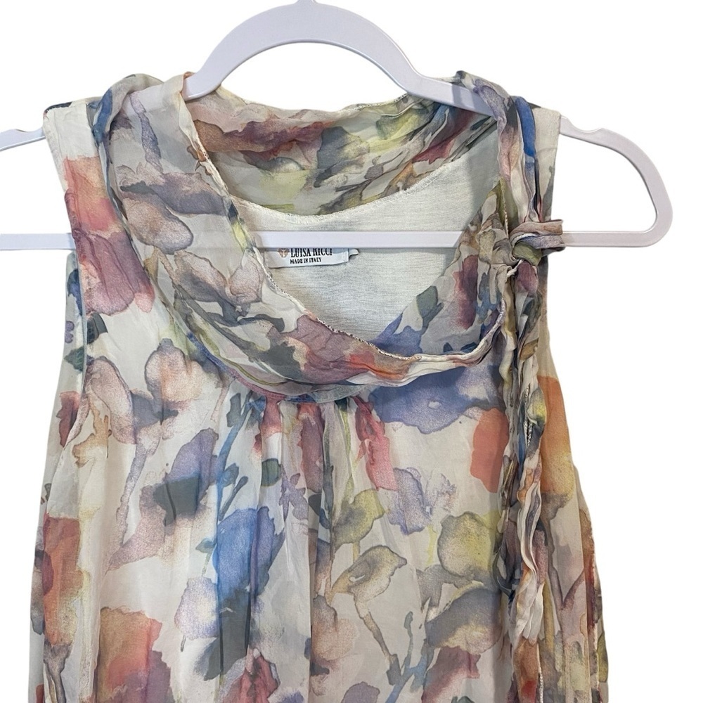 Luisa Ricci - Silk Tie Front Sleeveless Blouse - S - Italy - Picture 2 of 7
